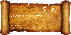 Virth Henrietta névjegykártya